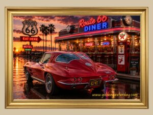 Red '63 Corvette Sting Ray — Route 66 Diner