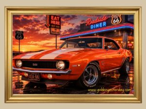 Orange '69 Camaro SS 396 — Roadside Diner
