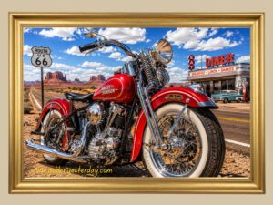 Harley-Davidson Knucklehead — Monument Valley, Route 66