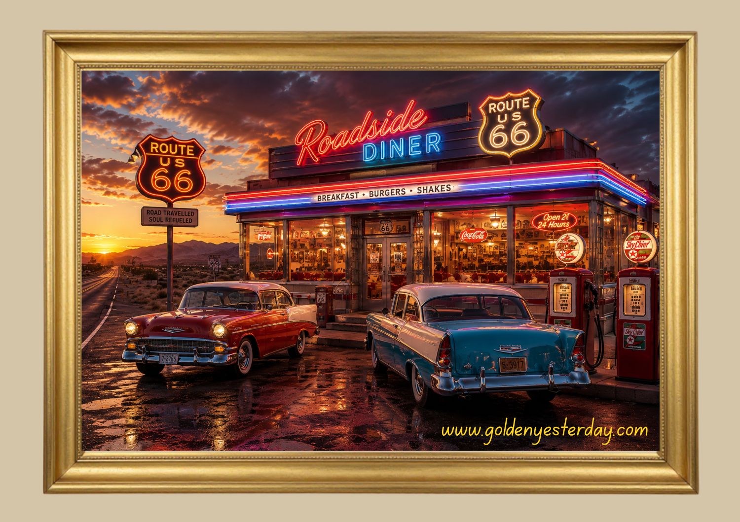'56 Chevrolet Bel Airs at the Roadside Diner