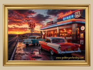 Chevrolet Bel Airs on the Mother Road
