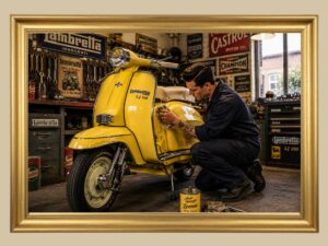 Yellow Lambretta LI 150 (V7)