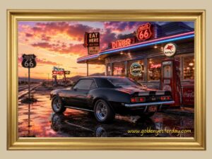 Black Camaro SS — Route 66 Diner print