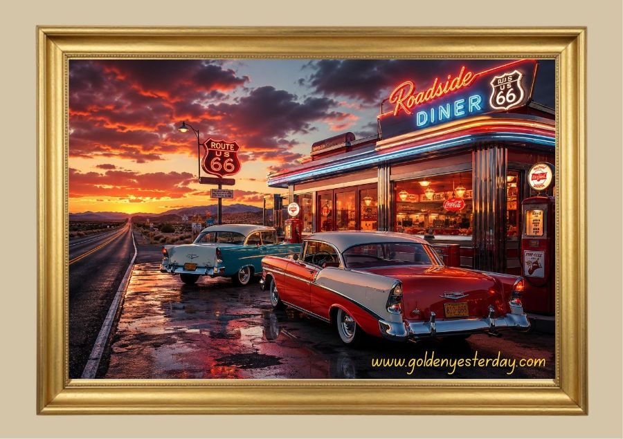 Route 66 American classic car prints