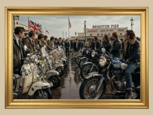 Mods and Rockers - Brighton Seafront print